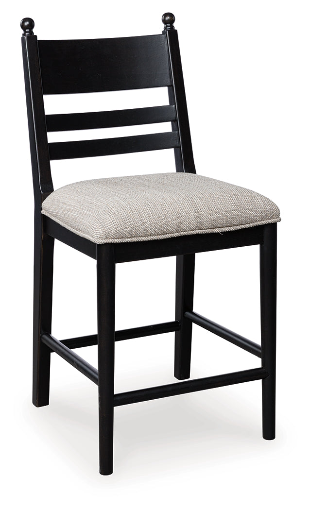 Greddinton Black Upholstered Barstool (Set of 2) by Ashley at Eve Furniture