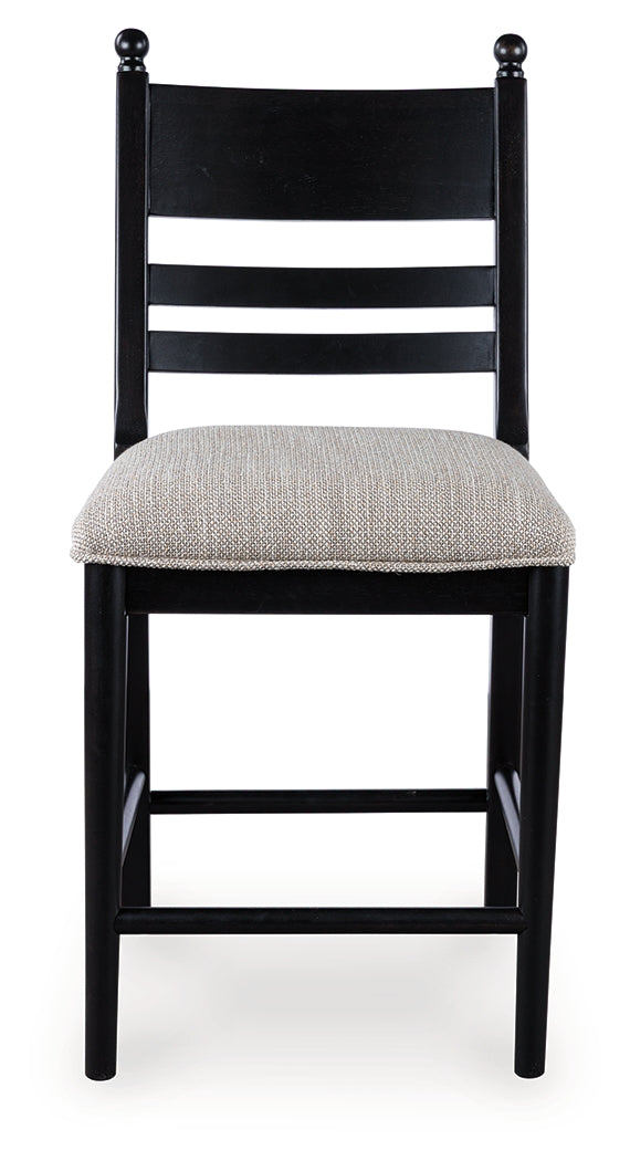 Greddinton Black Upholstered Barstool (Set of 2) by Ashley at Eve Furniture