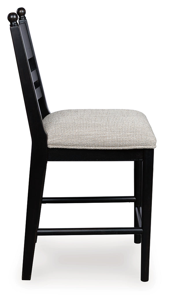 Greddinton Black Upholstered Barstool (Set of 2) by Ashley at Eve Furniture