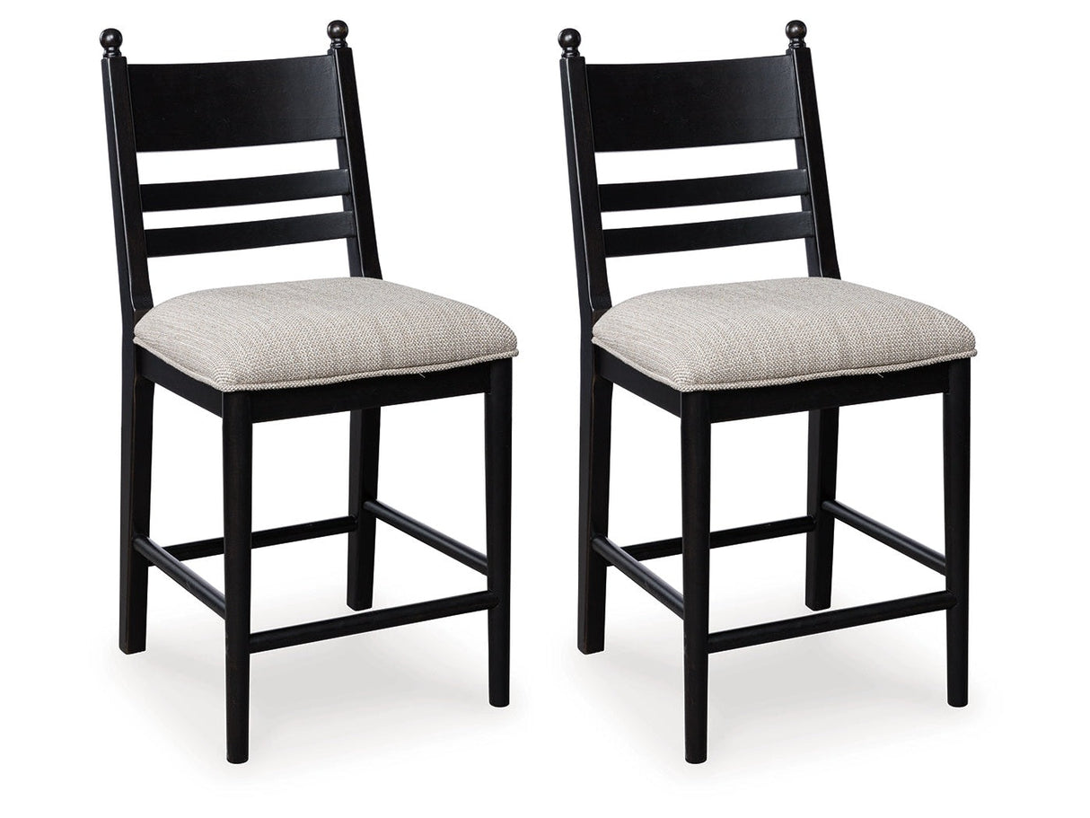 Greddinton Black Upholstered Barstool (Set of 2) by Ashley at Eve Furniture