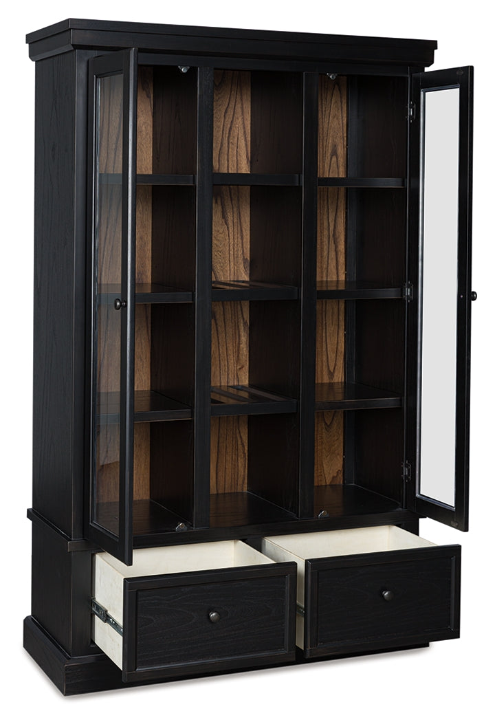 Greddinton Black/Brown Curio by Ashley at Eve Furniture