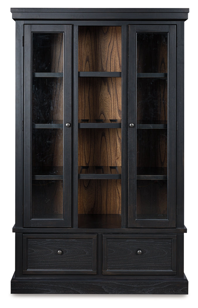 Greddinton Black/Brown Curio by Ashley at Eve Furniture