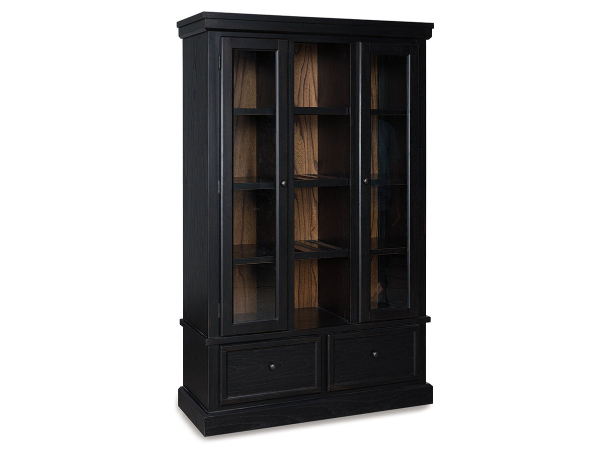 Greddinton Black/Brown Curio by Ashley at Eve Furniture