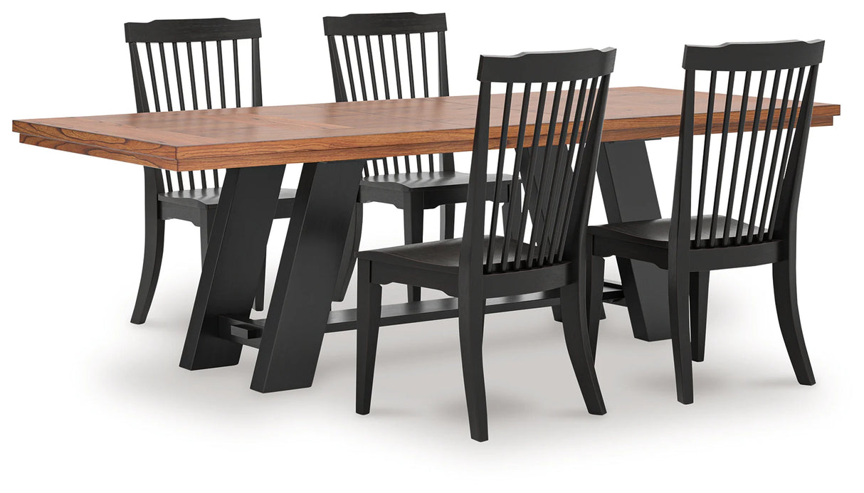 Greddinton Brown Dining Table and 4 Chairs by Ashley at Eve Furniture