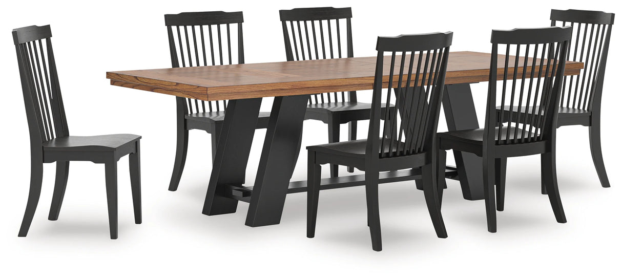 Greddinton Brown/Black Dining Table with 6 Chairs by Ashley at Eve Furniture