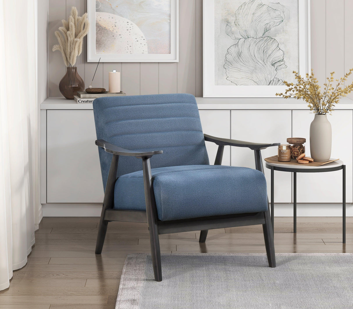 Greeley Blue Velvet Accent Chair by Homelegance at Eve Furniture