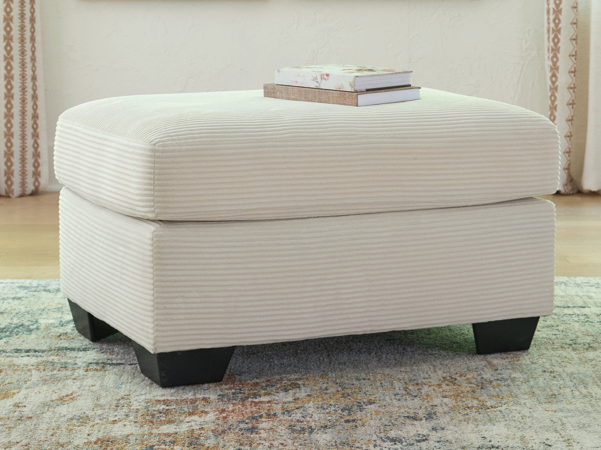 Greenbriar Ivory Ottoman by Ashley at Eve Furniture