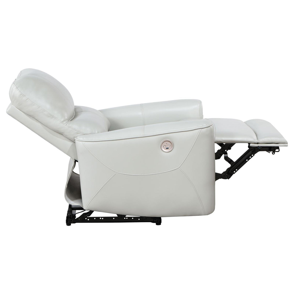 Greenfield Ivory Upholstered Power Recliner Chair by Coaster at Eve Furniture