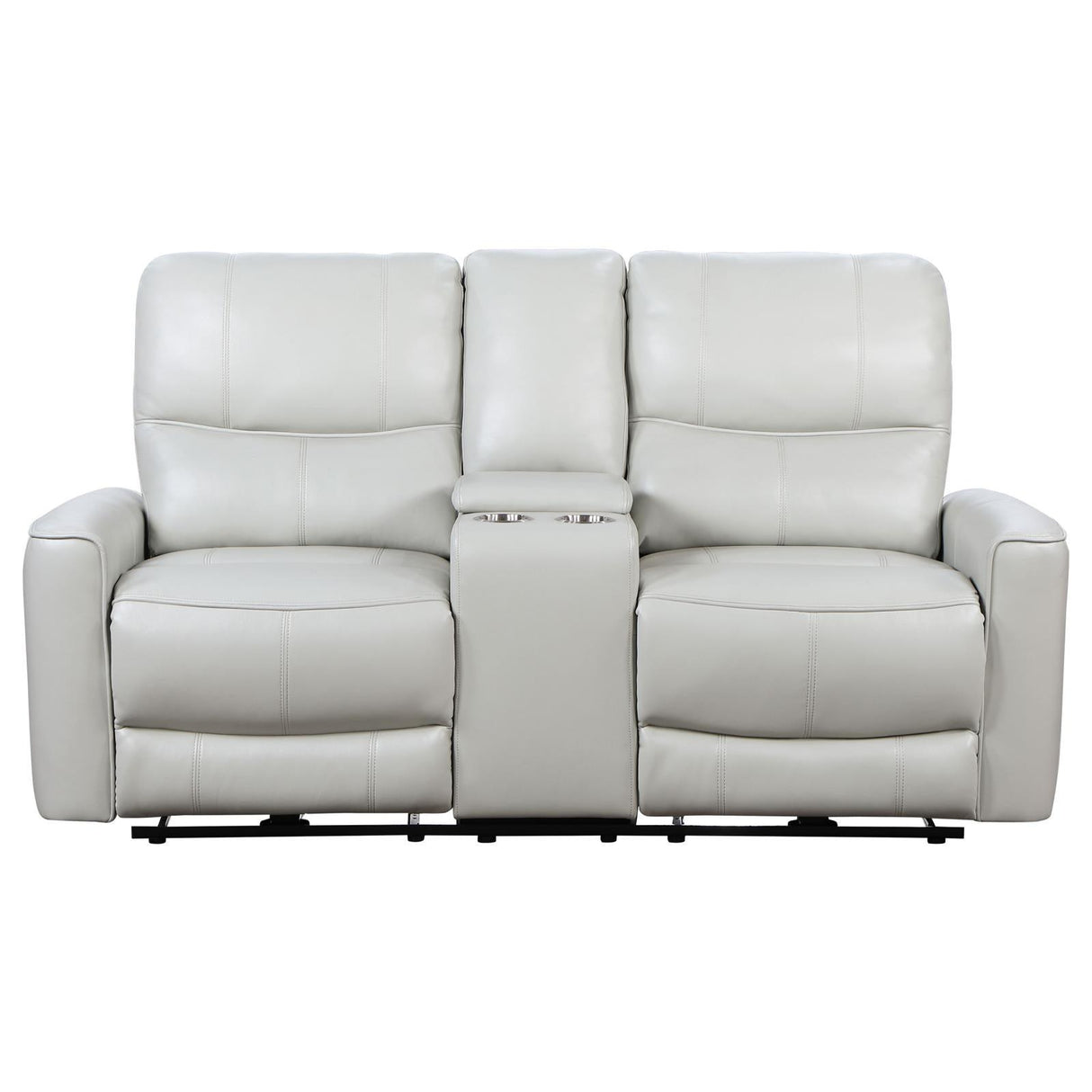 Greenfield Ivory Upholstered Power Reclining Loveseat with Console by Coaster at Eve Furniture