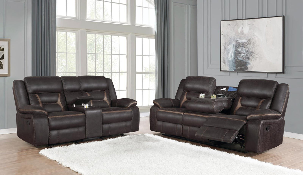 Greer Dark Brown 2-Piece Upholstered Tufted Living Room Set by Coaster at Eve Furniture