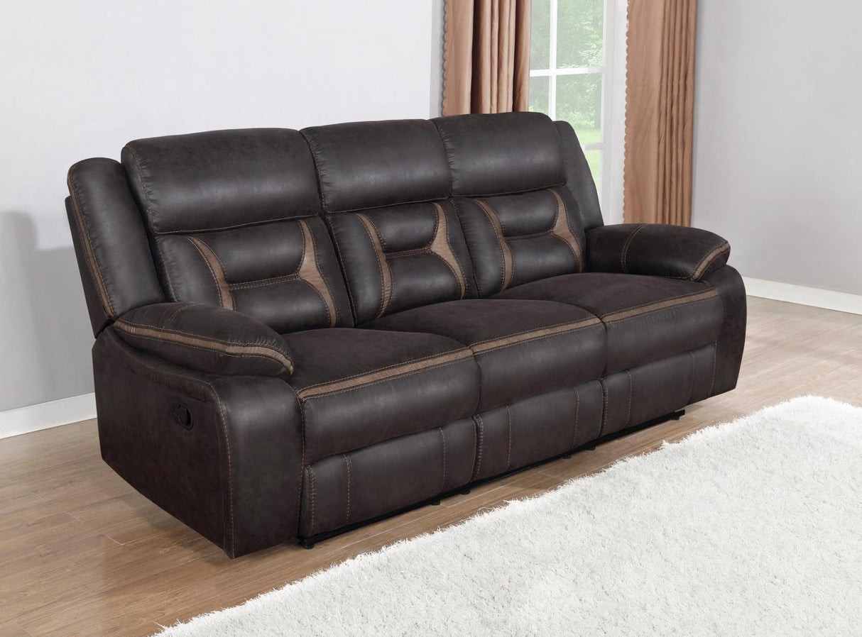 Greer Dark Brown 3-Piece Upholstered Tufted Living Room Set by Coaster at Eve Furniture