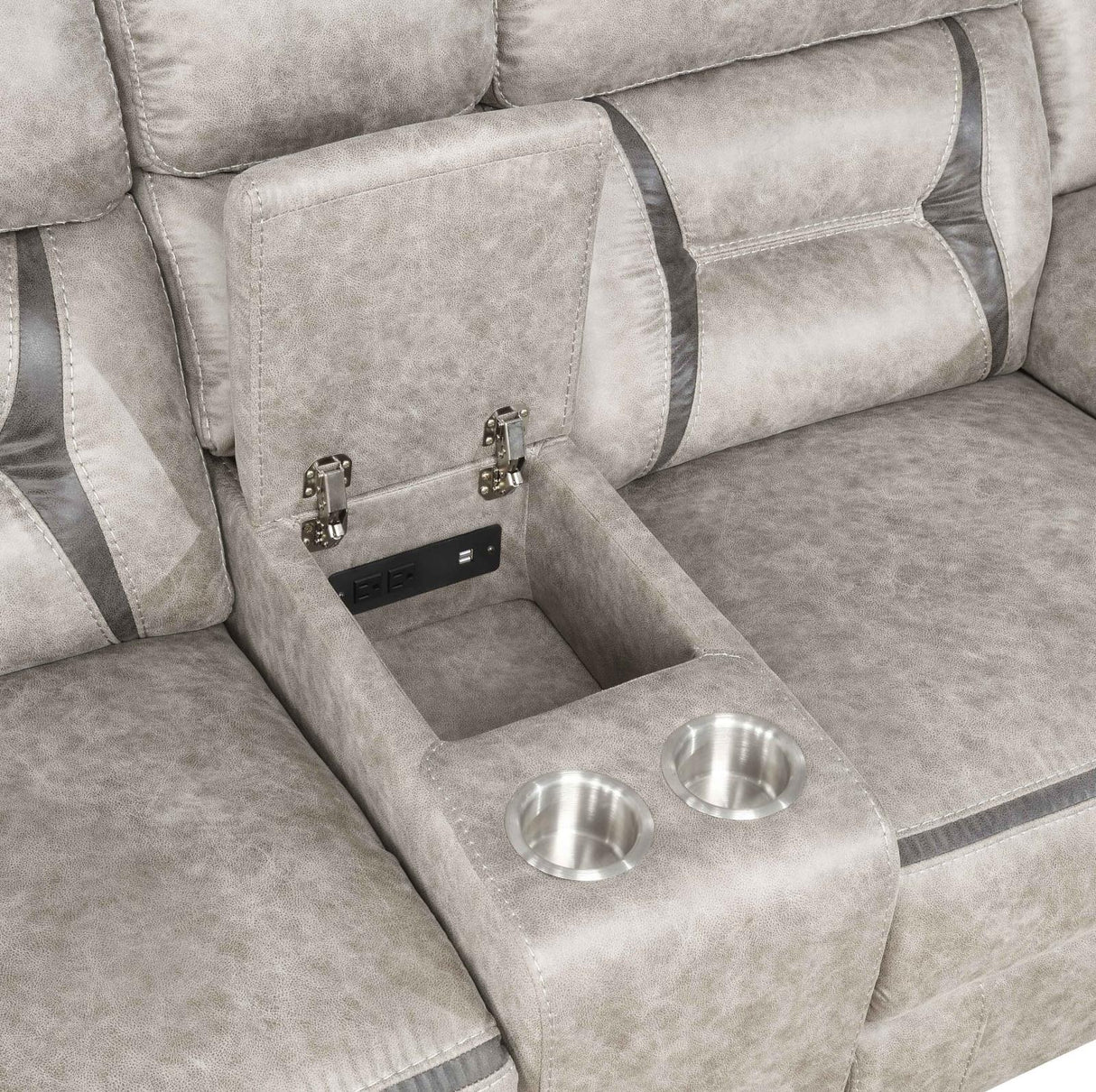 Greer Taupe Upholstered Tufted Reclining Living Room Set by Coaster at Eve Furniture