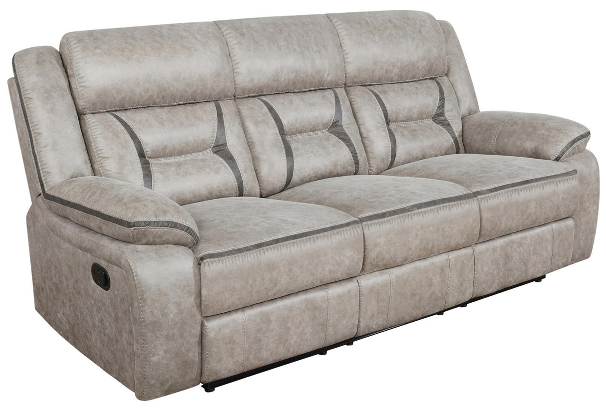 Greer Upholstered Tufted Back Motion Sofa by Coaster at Eve Furniture