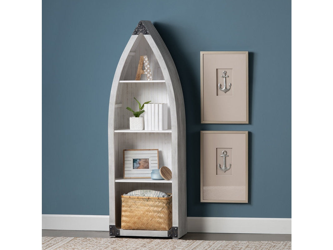Greers White/Tan Etagere by Crestview at Eve Furniture