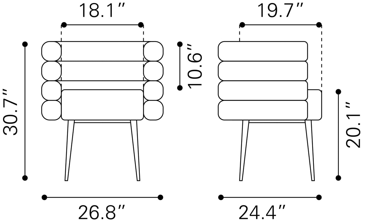 Grena Misty Gray Dining Chair by Zuomod at Eve Furniture