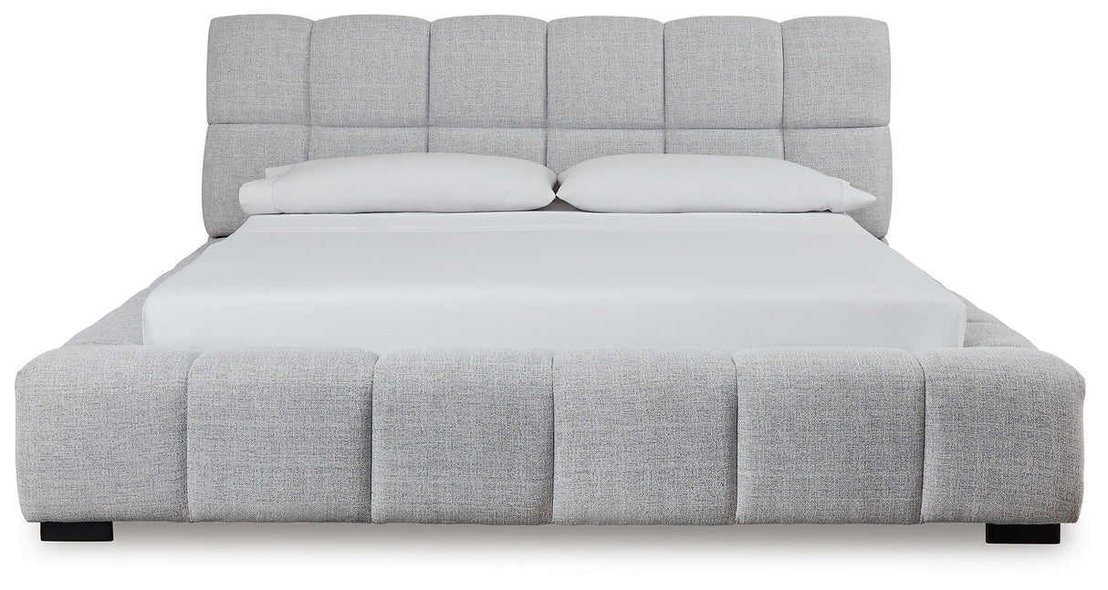 Grendusk Light Gray King Upholstered Bed by Ashley at Eve Furniture