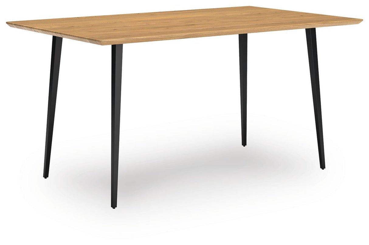 Gretlynn Natural And Black Rectangular Dining Room Set by Ashley at Eve Furniture