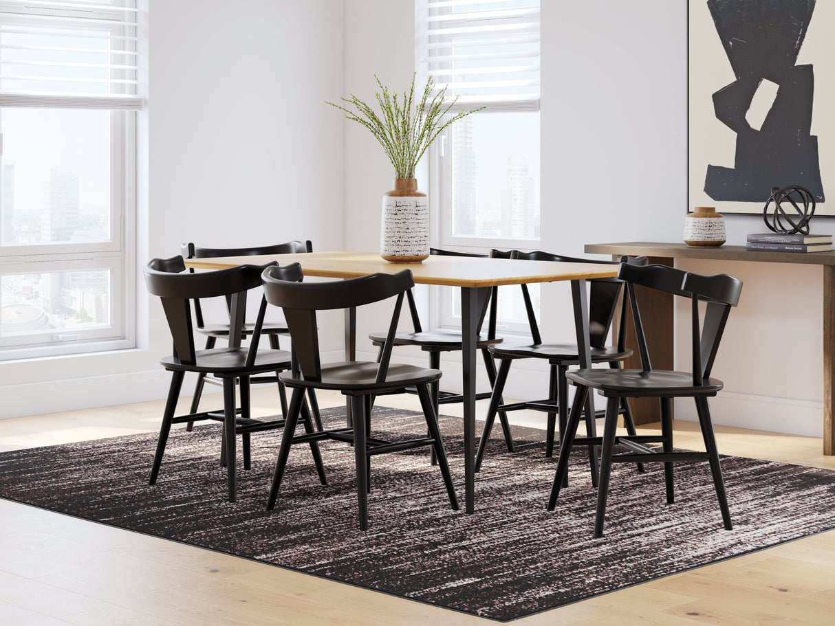 Gretlynn Natural And Black Rectangular Dining Room Set by Ashley at Eve Furniture