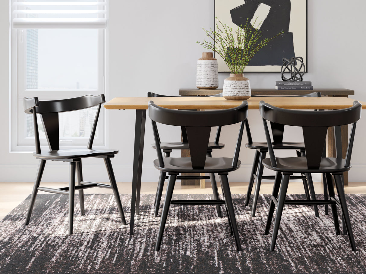 Gretlynn Natural And Black Rectangular Dining Room Set by Ashley at Eve Furniture