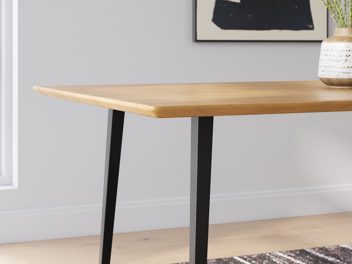 Gretlynn Natural And Black Rectangular Dining Room Set by Ashley at Eve Furniture