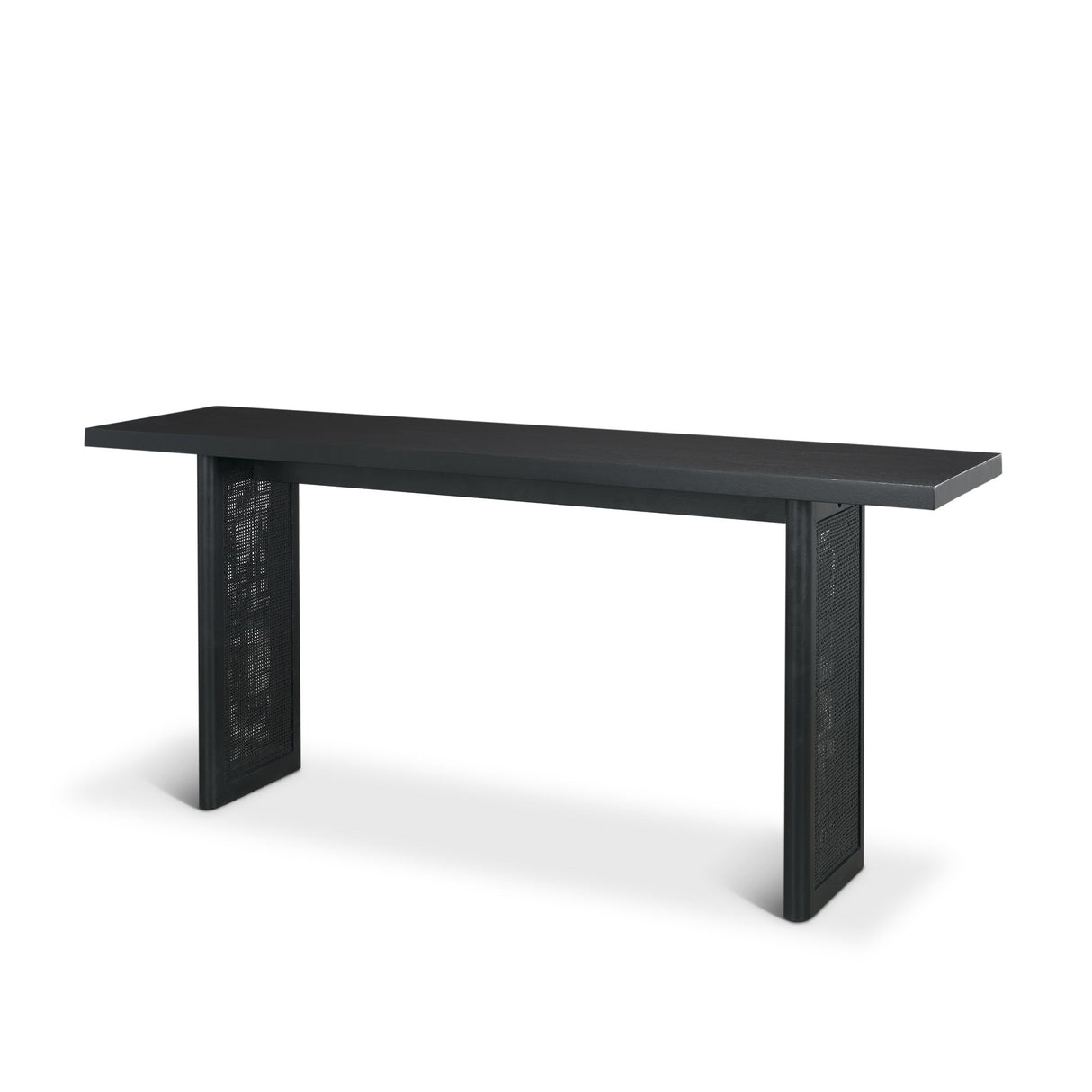 Grier Black Wood w/ Black Cane Console Table by Mercana at Eve Furniture