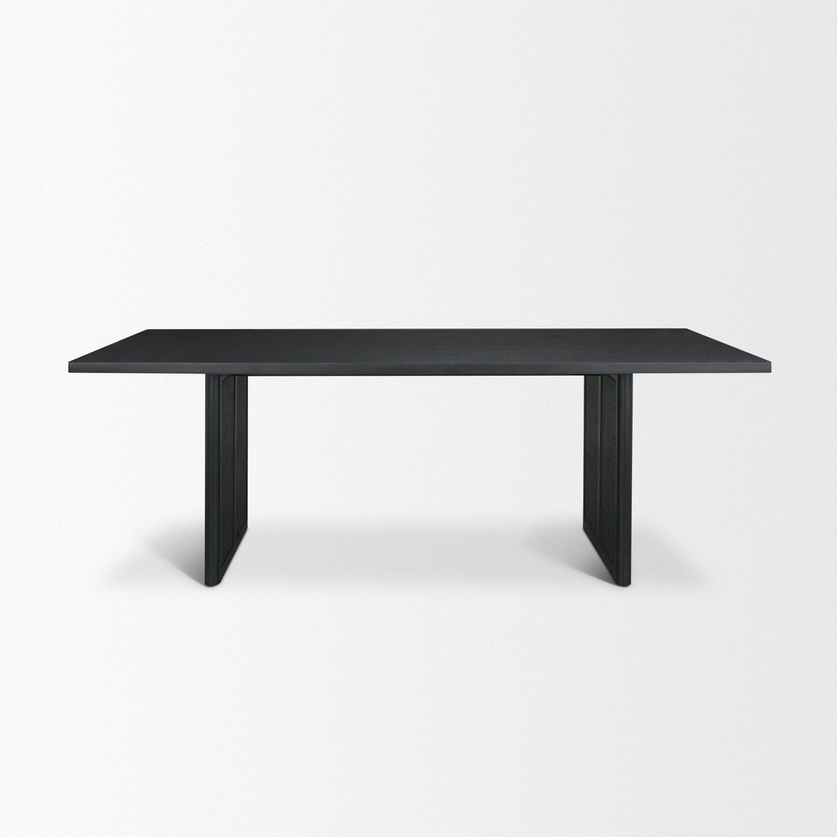 Grier Black Wood w/ Black Cane Dining Table by Mercana at Eve Furniture
