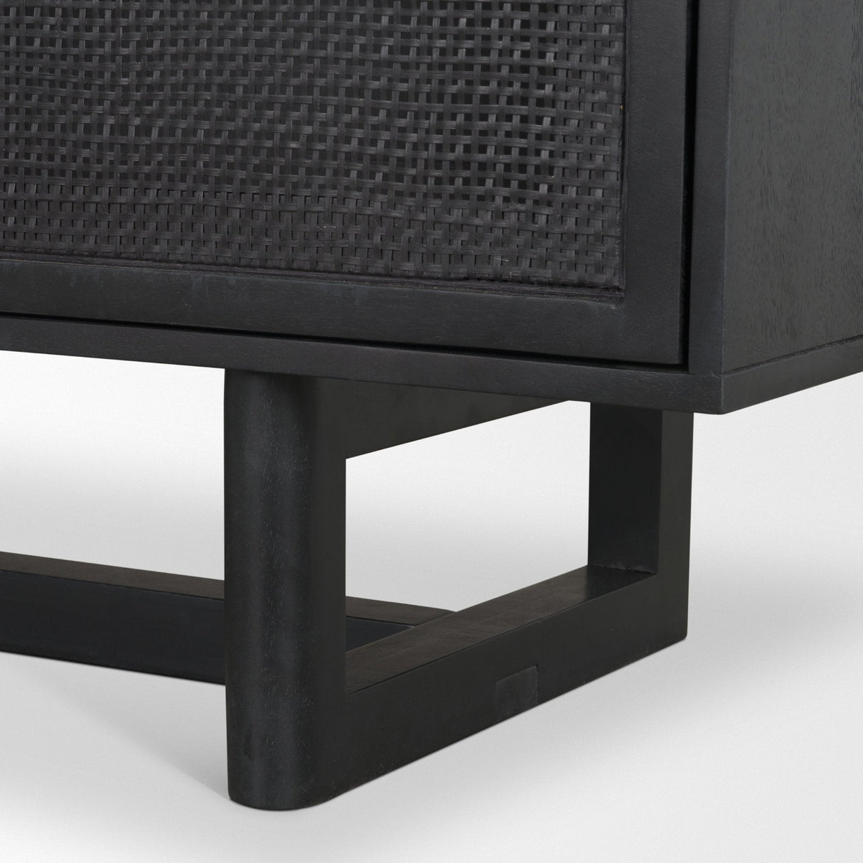 Grier Black Wood W/ Black Cane Sideboard by Mercana at Eve Furniture