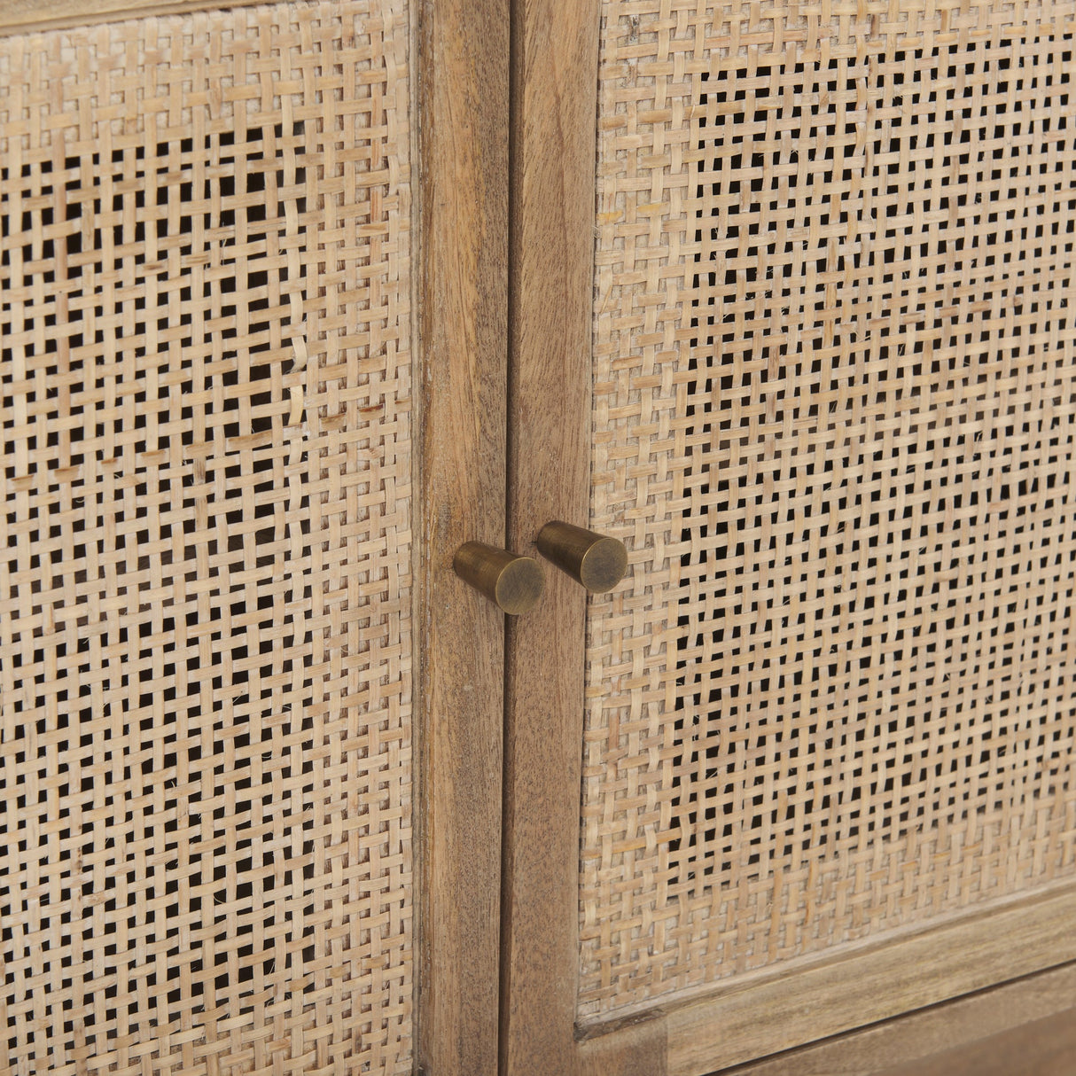 Grier Light Brown Wood w/ Cane Media Console by Mercana at Eve Furniture