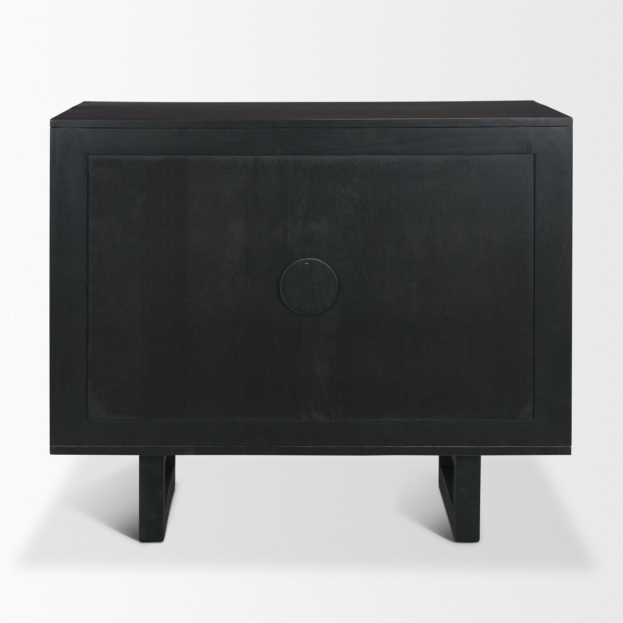 Grier Matte Black Stained Wood w/ Black Cane Accent Cabinet by Mercana at Eve Furniture