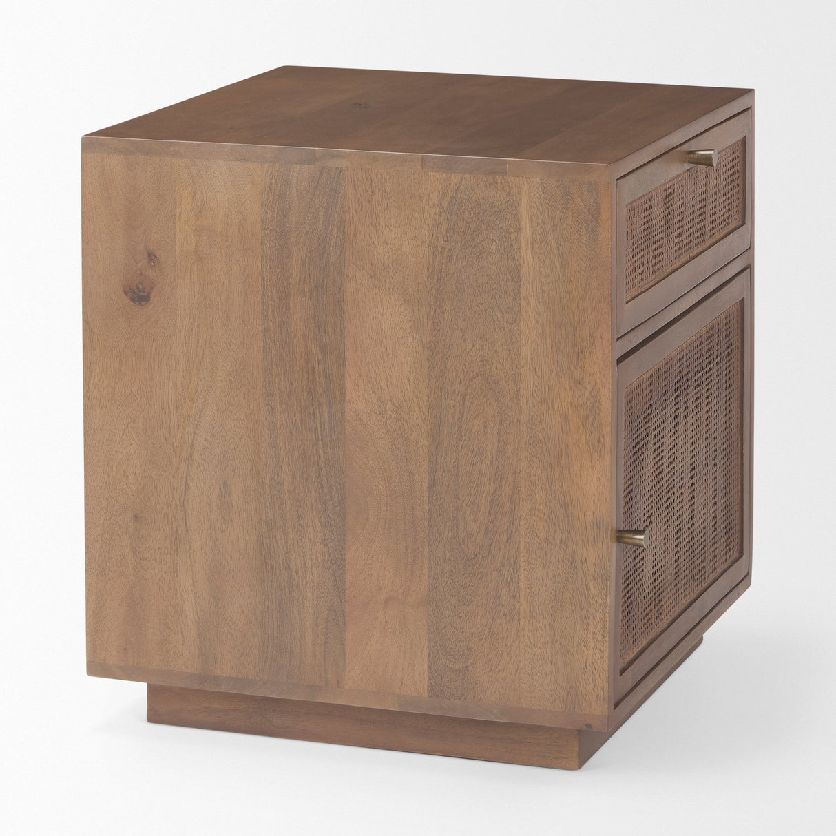 Grier Medium Brown Wood w/ Cane End Table by Mercana at Eve Furniture