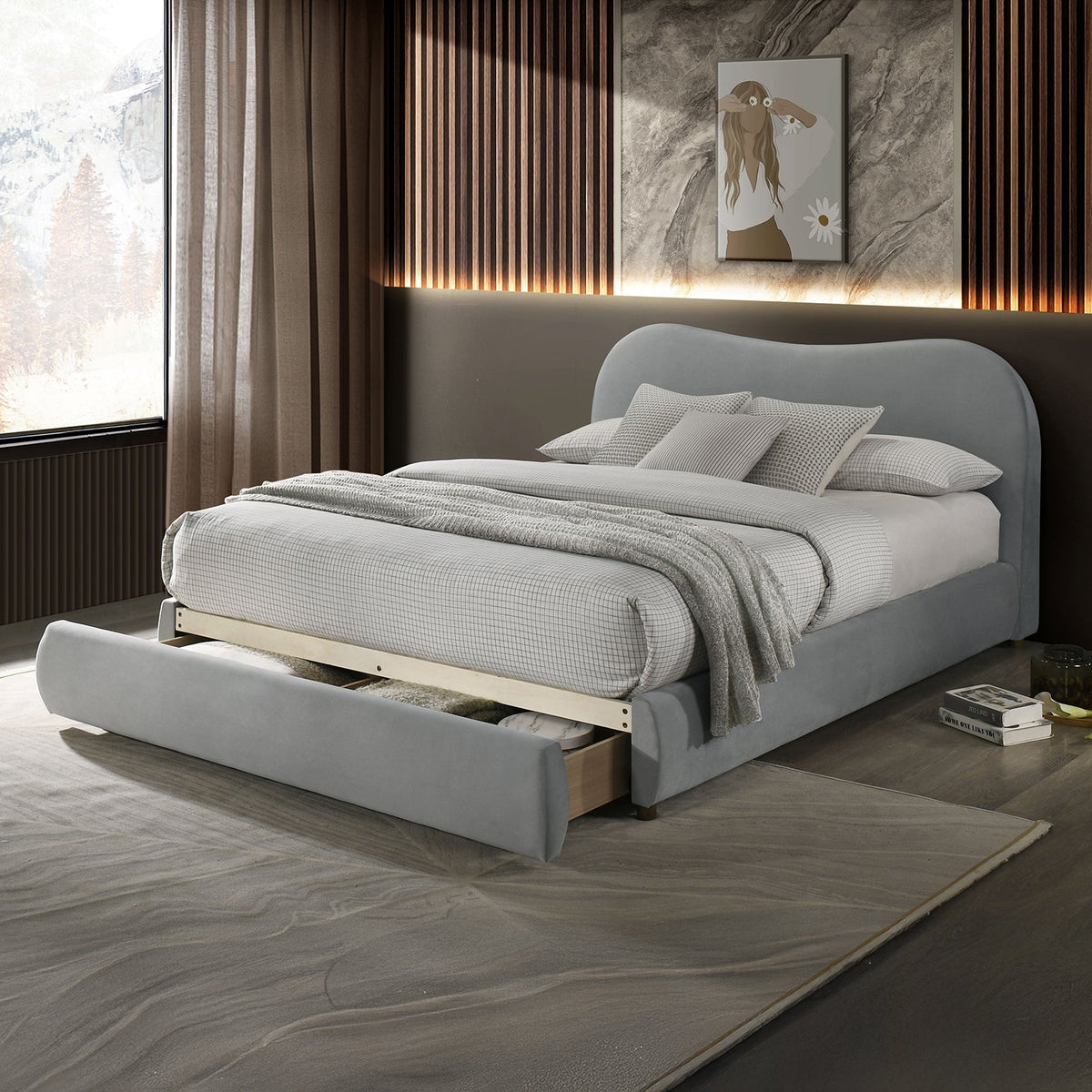 Grimsby Light Gray Eastern King Bed