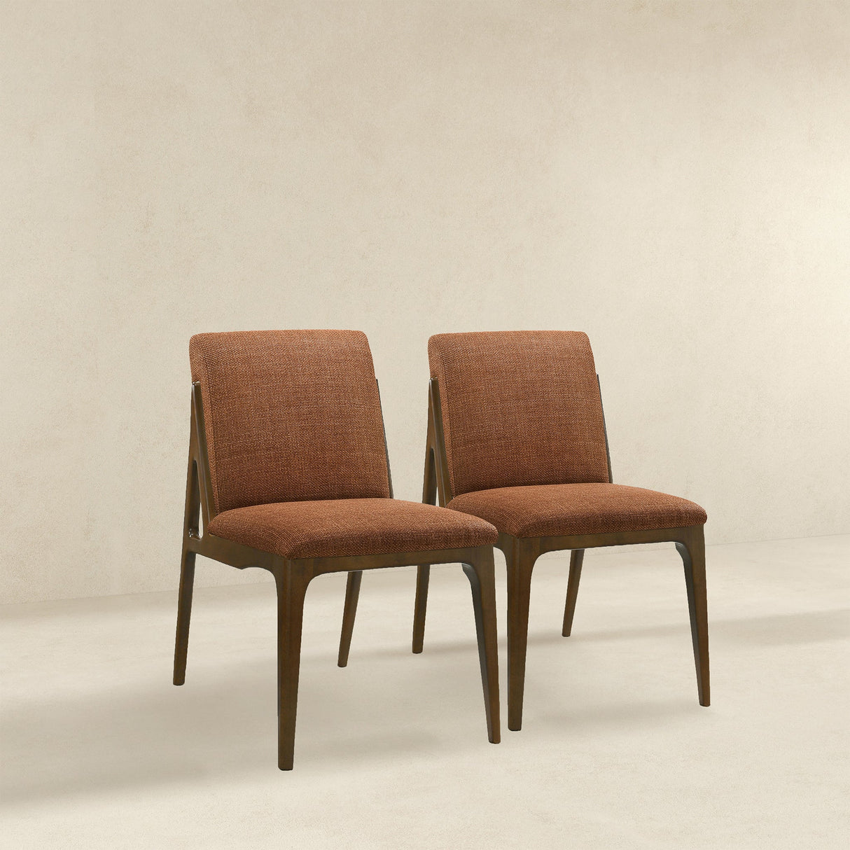 Grivelle Orange Fabric Dining Chair (Set Of 2) by Ashcroft Furniture at Eve Furniture