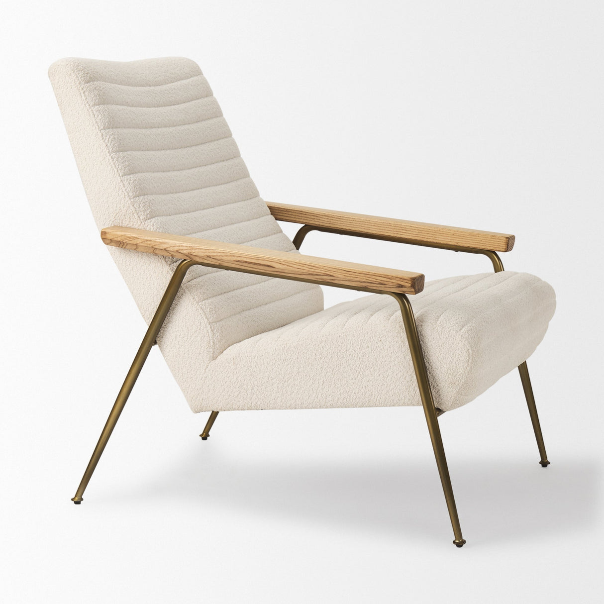 Grosjean Cream Boucle Accent Chair by Mercana at Eve Furniture