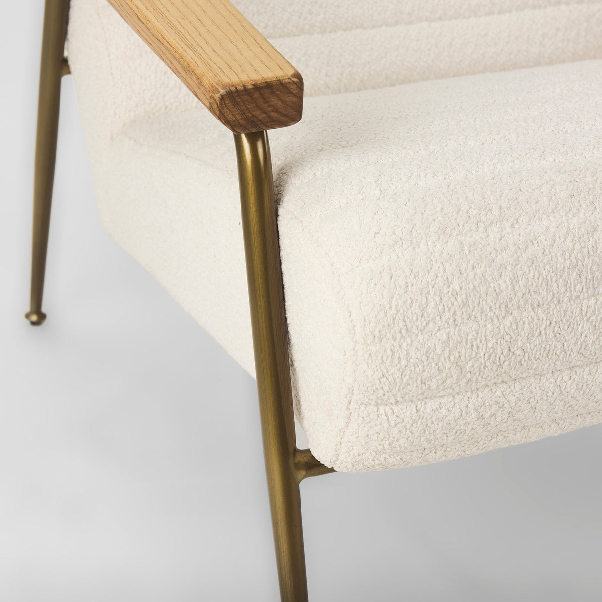 Grosjean Cream Boucle Accent Chair by Mercana at Eve Furniture