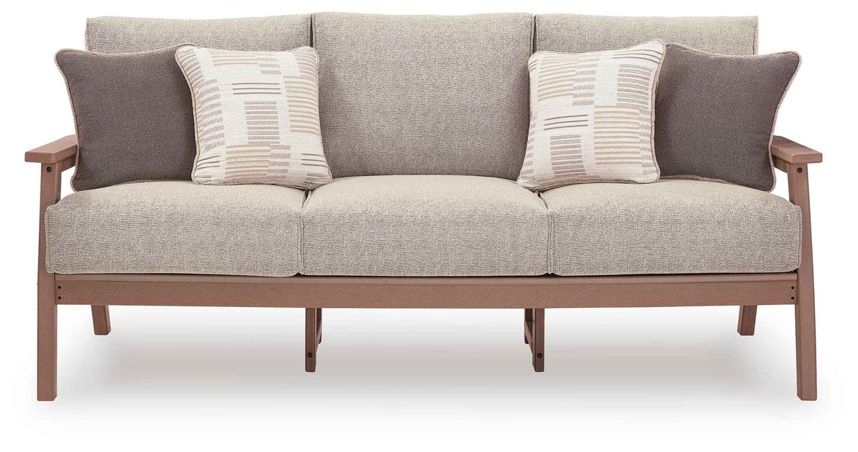 Grover Beach Driftwood Outdoor Sofa, Loveseat, and Coffee Table by Ashley at Eve Furniture