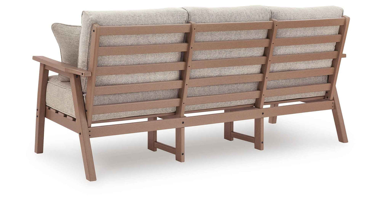 Grover Beach Driftwood Outdoor Sofa with Cushion by Ashley at Eve Furniture