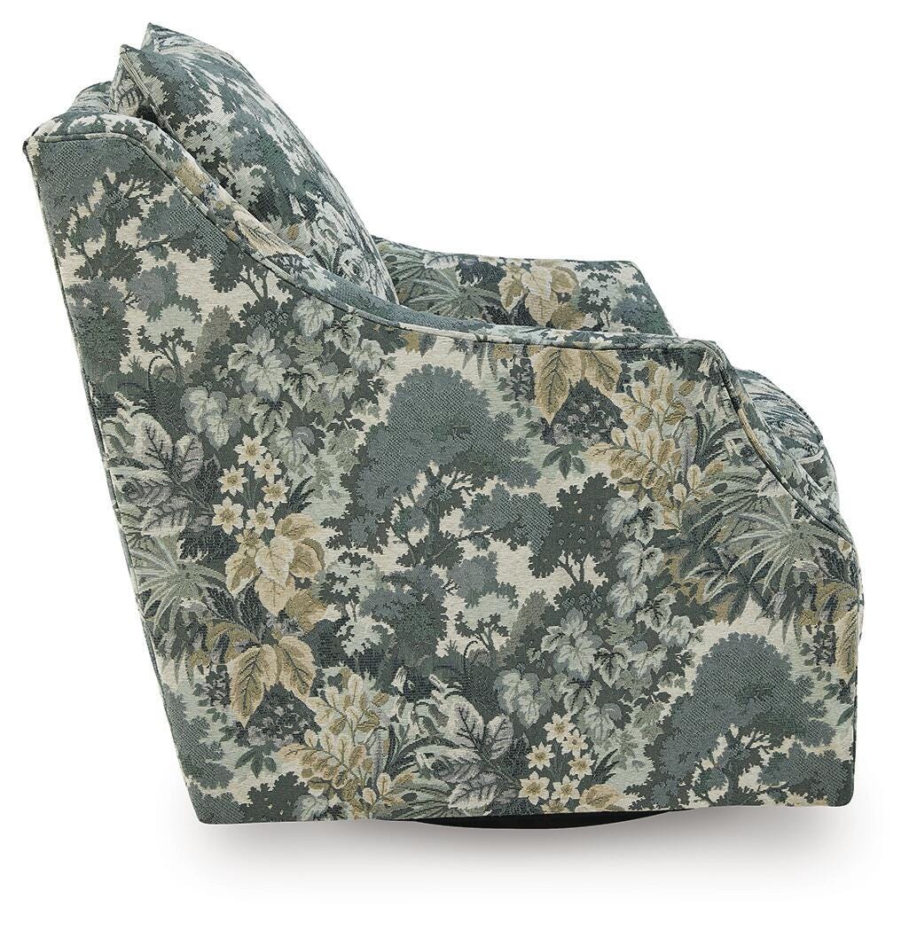 Gubbins Blue/Green/Yellow Swivel Accent Chair by Ashley at Eve Furniture