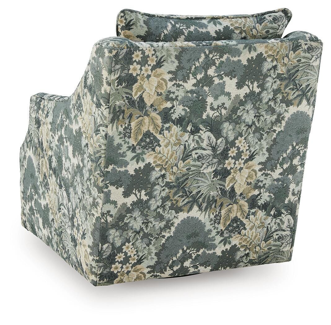 Gubbins Blue/Green/Yellow Swivel Accent Chair by Ashley at Eve Furniture