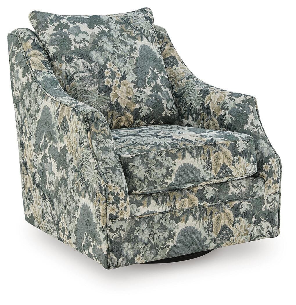 Gubbins Blue/Green/Yellow Swivel Accent Chair