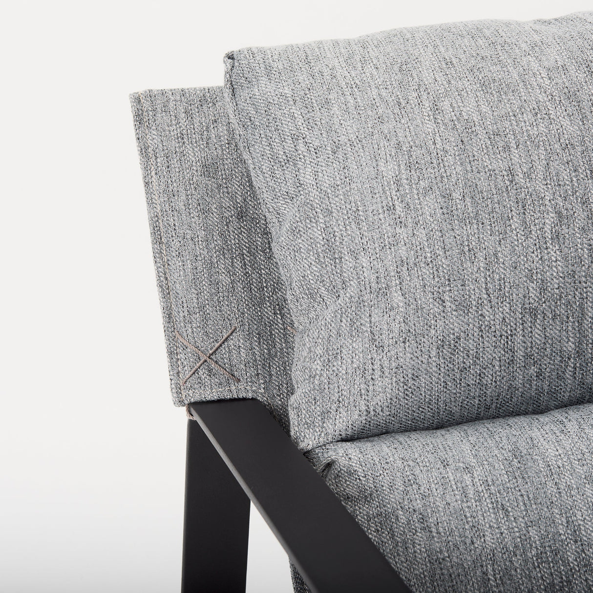Guilia Castlerock Gray With Metal Frame Sling Accent Chair by Mercana at Eve Furniture