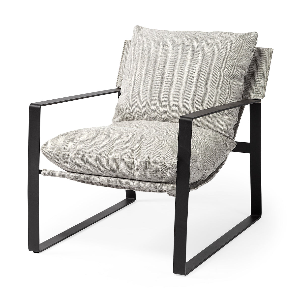 Guilia Frost Gray With Metal Frame Sling Accent Chair by Mercana at Eve Furniture