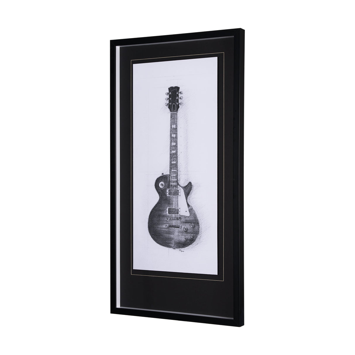 Guitar III by Mercana Studio a Hand Embellished Textured Framed Art Print Matted under Glass by Mercana at Eve Furniture