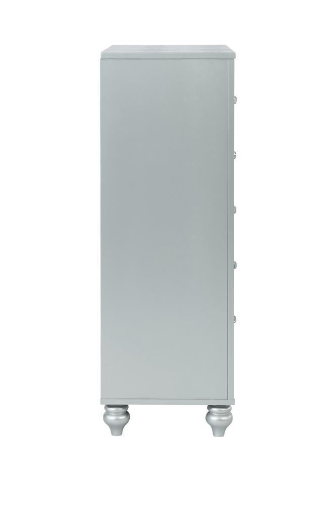 Gunnison Silver Metallic 5-Drawer Chest by Coaster at Eve Furniture