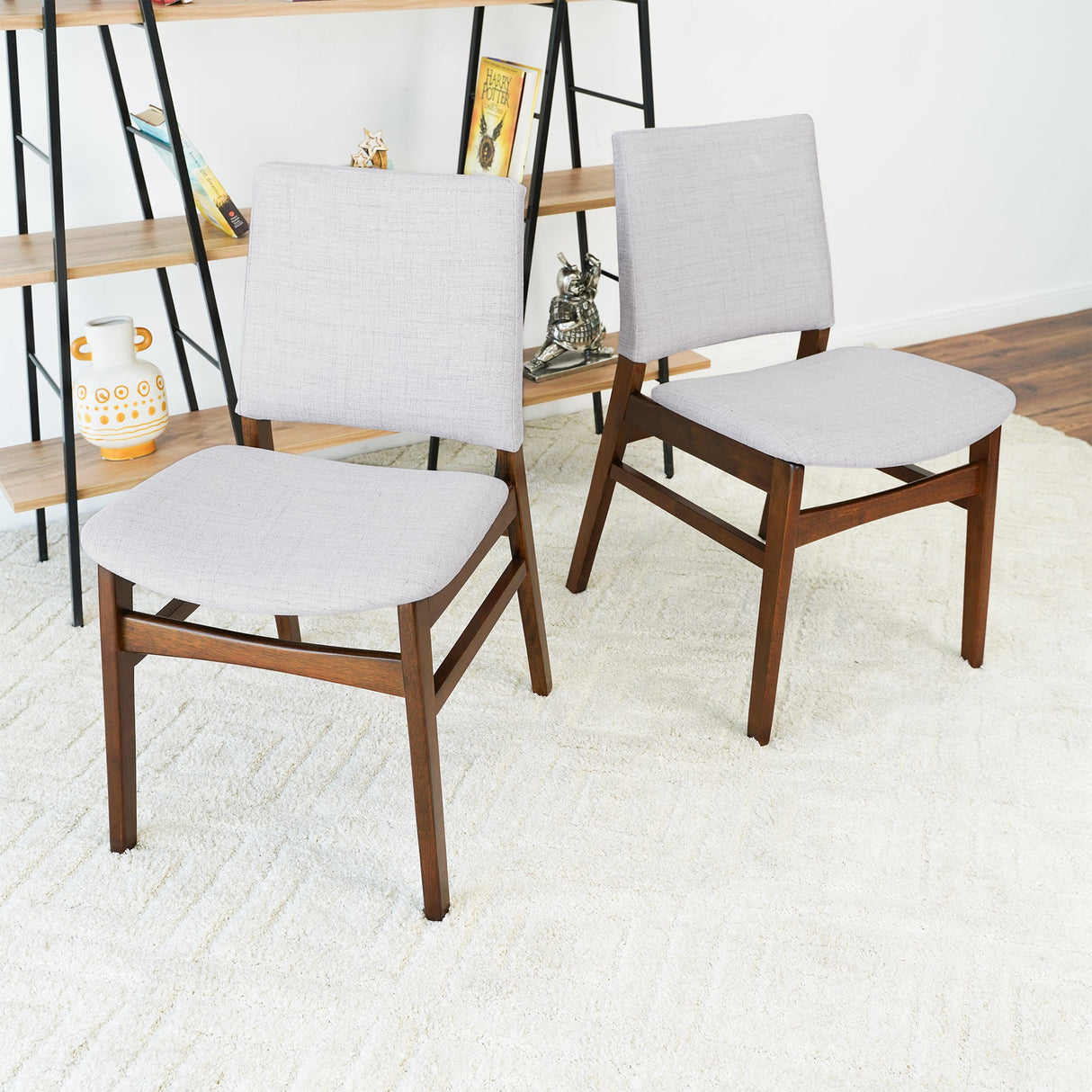 Gusto Fabric Dining Chair In Light Gray (Set Of 2) by Ashcroft Imports at Eve Furniture