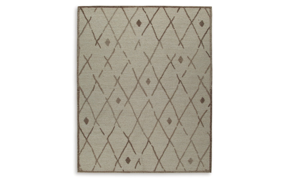 Guyford Beige/Brown Large Rug by Ashley at Eve Furniture