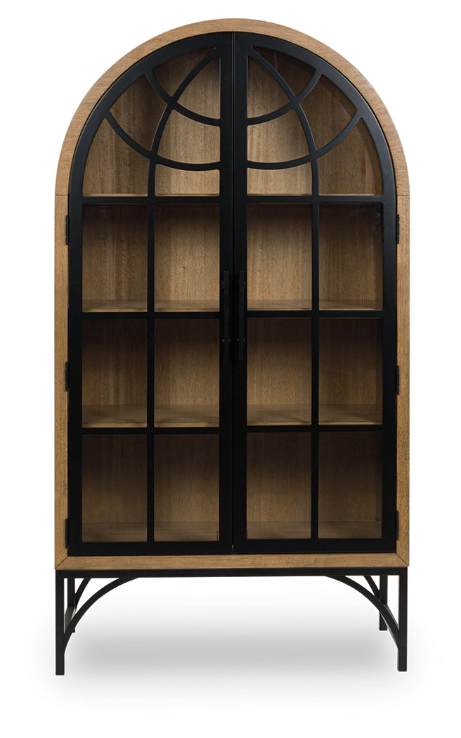 Gwenwich Natural/Black Accent Cabinet by Ashley at Eve Furniture