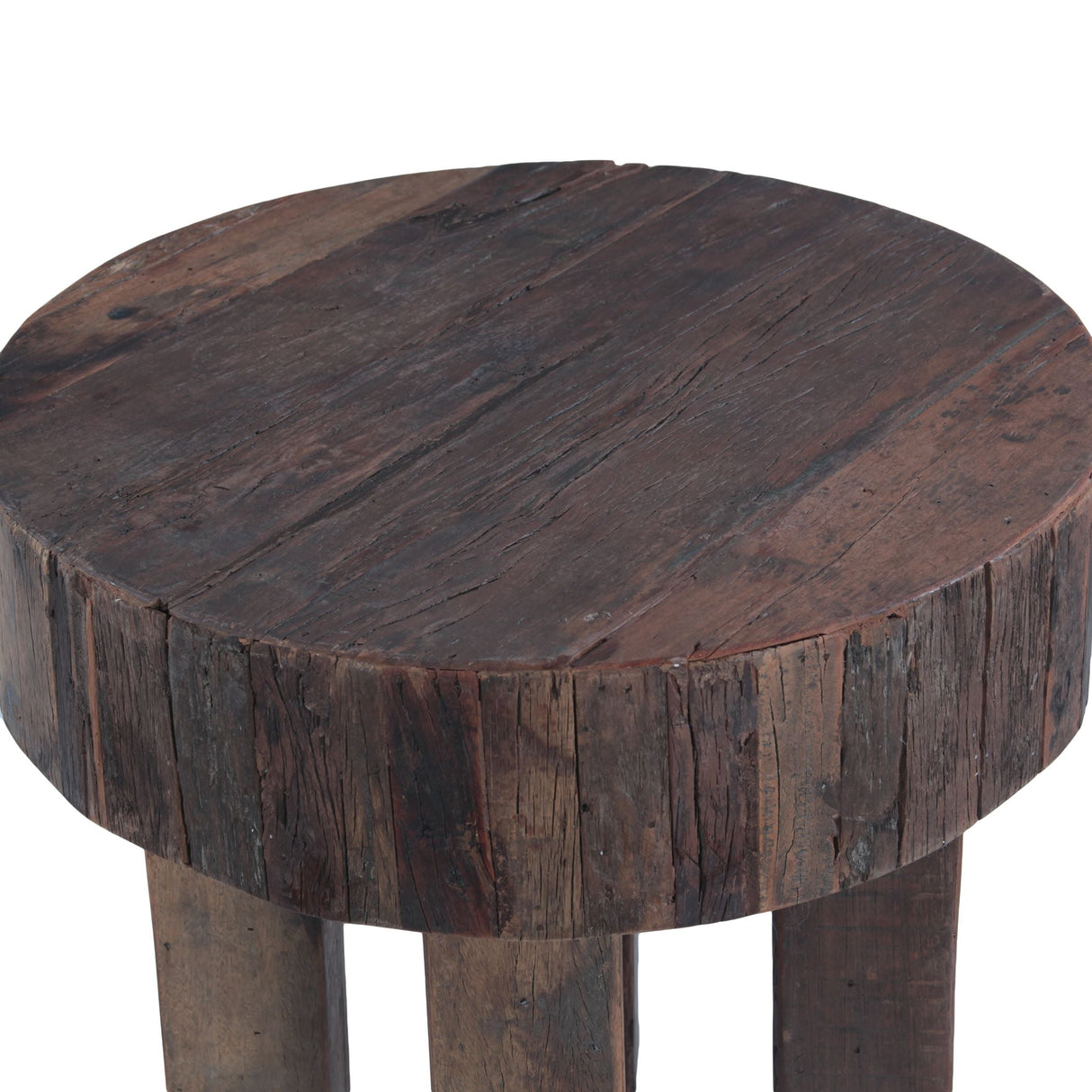 Hacienda 24" Round Side Table in Reclaimed Hardwood by Home Trends & Design at Eve Furniture