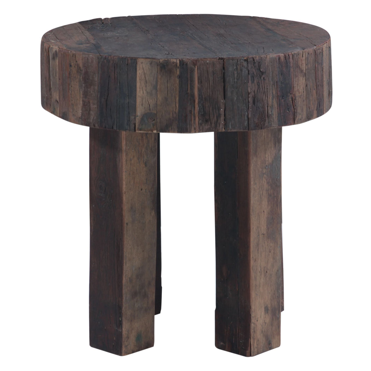 Hacienda 24" Round Side Table in Reclaimed Hardwood by Home Trends & Design at Eve Furniture