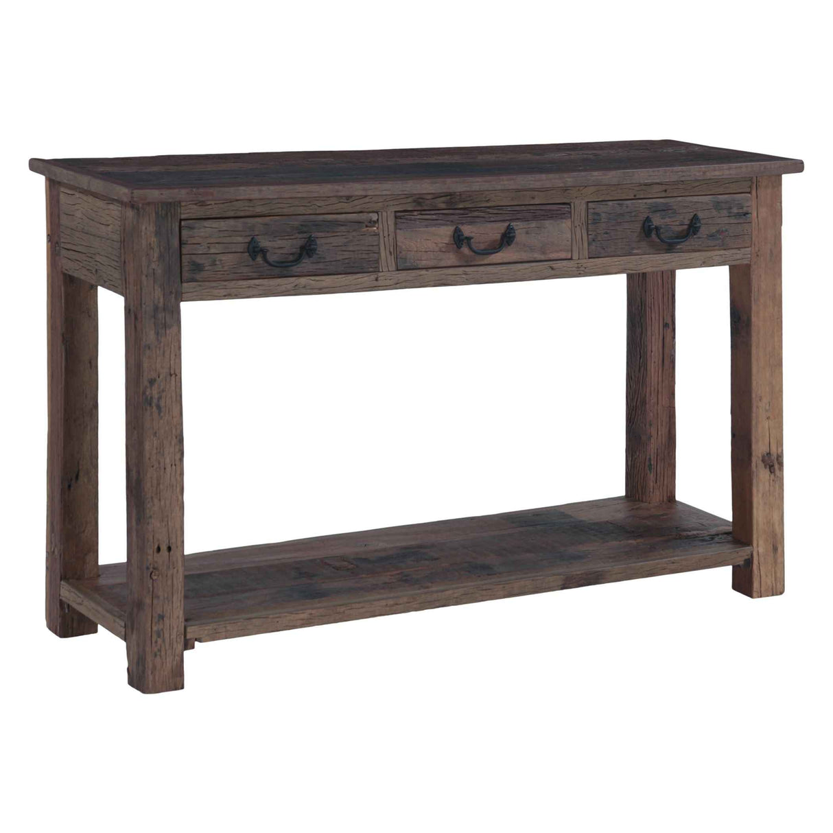 Hacienda 50" Console Table with Three Drawers in Reclaimed Wood by Home Trends & Design at Eve Furniture