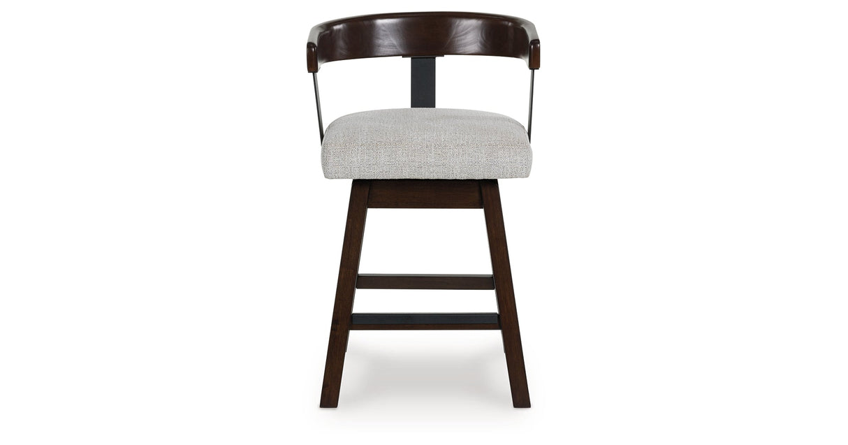 Haddigan Dark Brown Counter Height Barstool, Set of 2 by ASHLEY FURNITURE at Eve Furniture